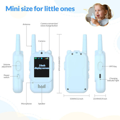 TalkiGo™ Mini Rechargeable Video Walkie Talkies for Kids (Pack Of 2)