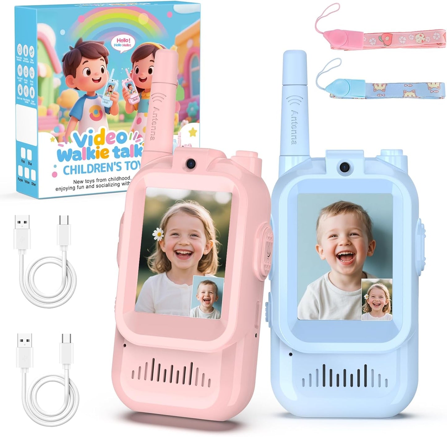 TalkiGo™ Mini Rechargeable Video Walkie Talkies for Kids (Pack Of 2)
